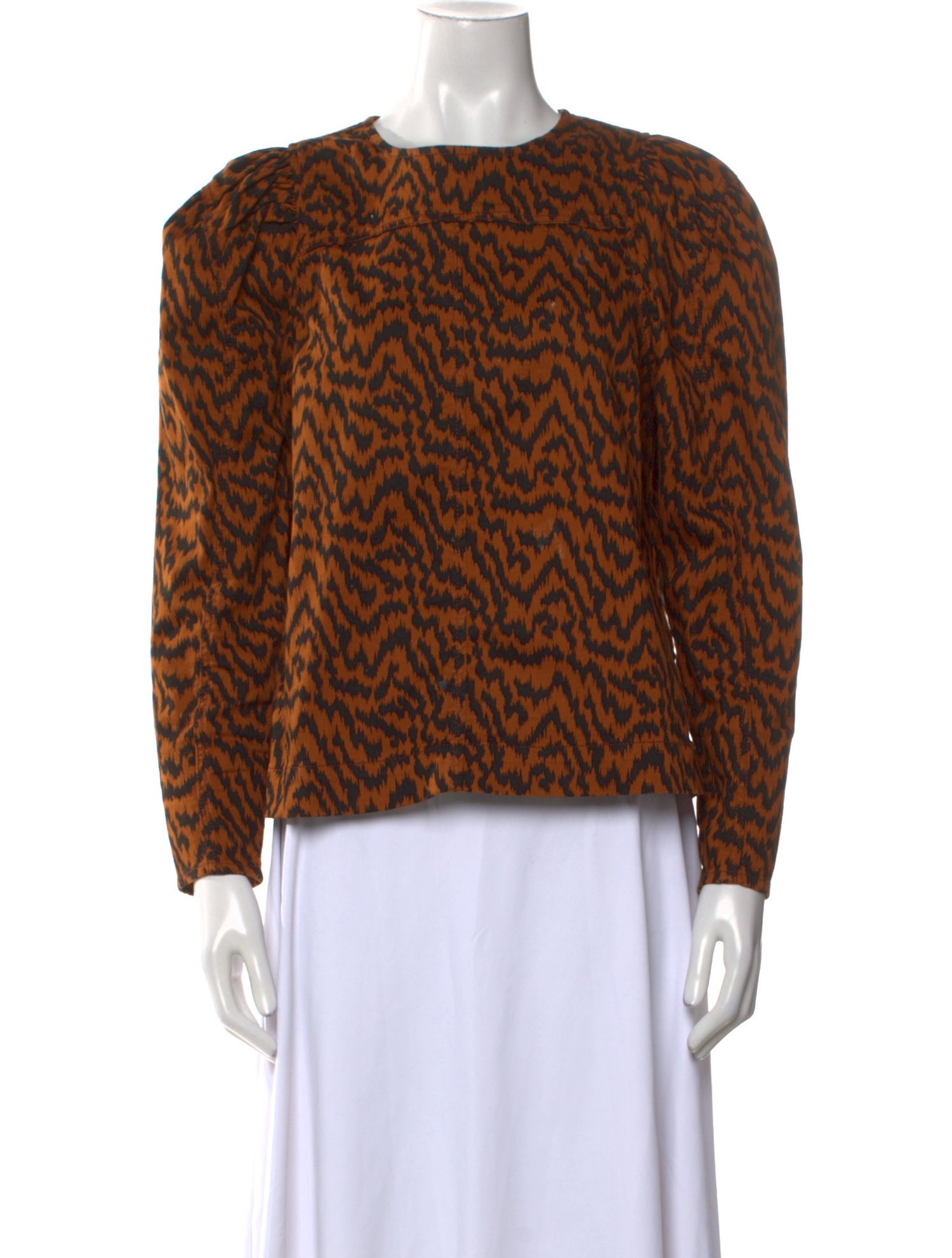 Ulla Johnson Animal Print Crew Neck Blouse