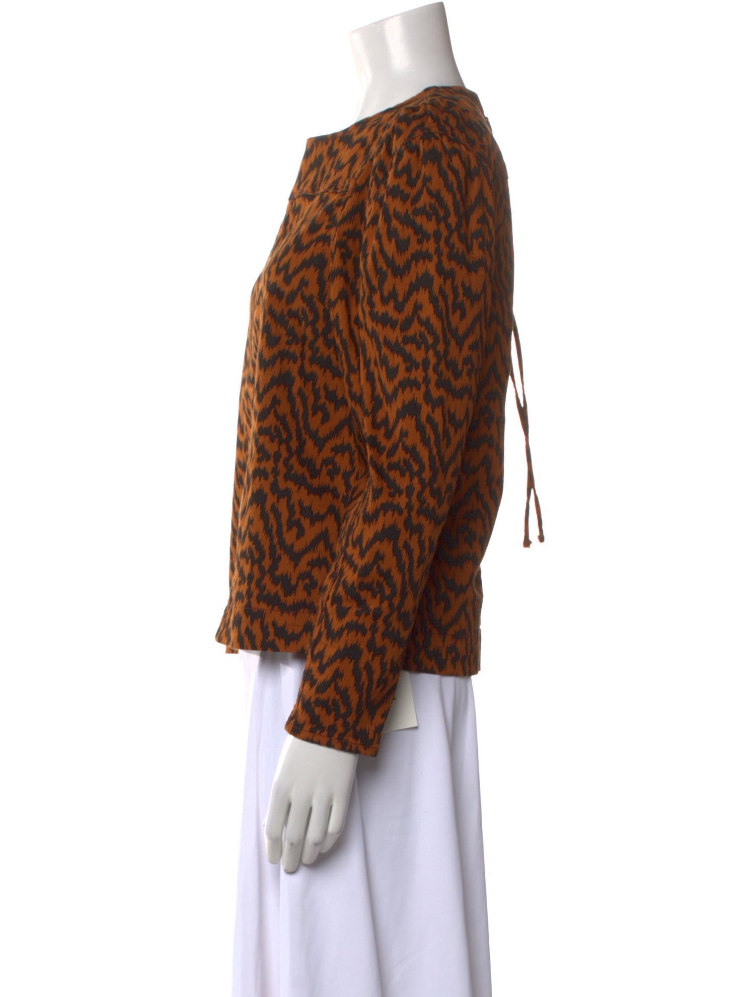 Ulla Johnson Animal Print Crew Neck Blouse