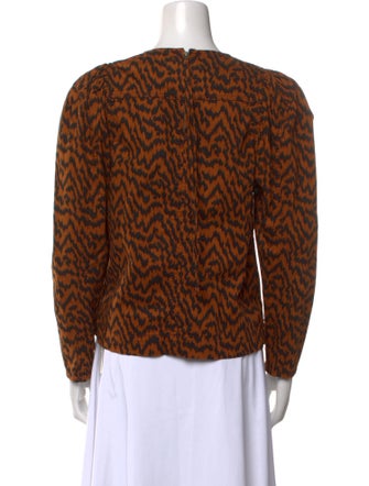 Ulla Johnson Animal Print Crew Neck Blouse