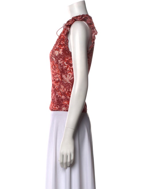 Ulla Johnson Printed Crew Neck Crop Top