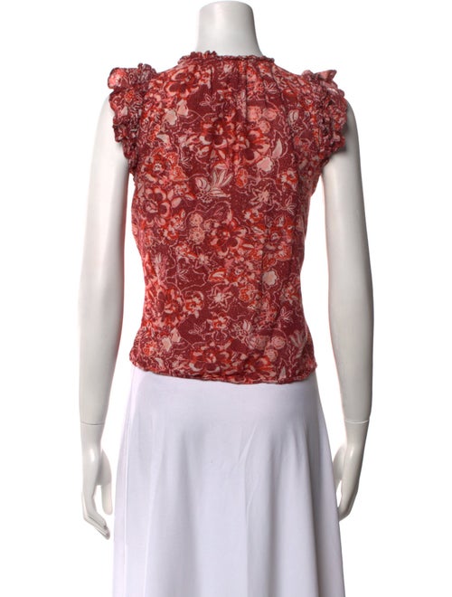 Ulla Johnson Printed Crew Neck Crop Top