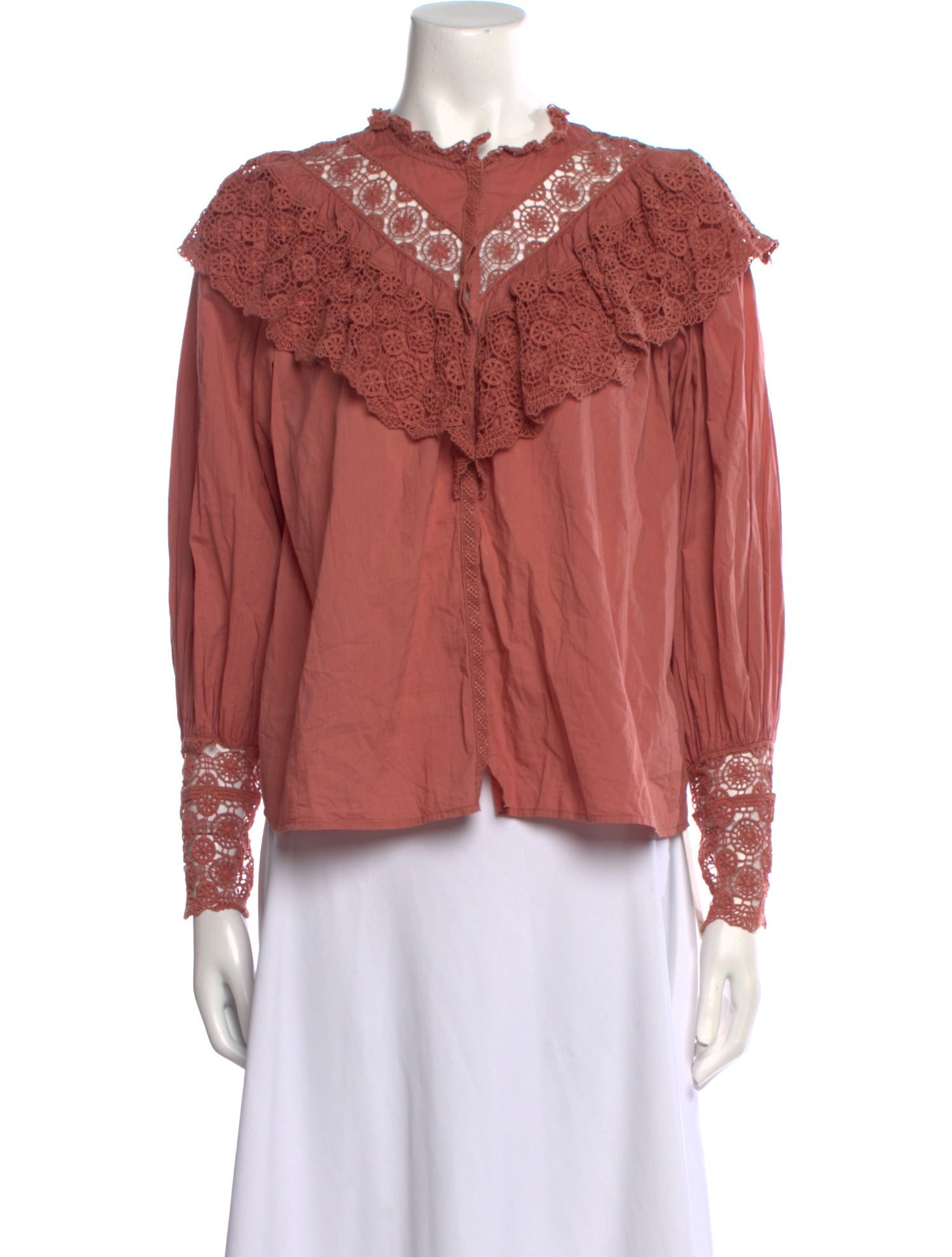 Ulla Johnson Mock Neck Long Sleeve Blouse