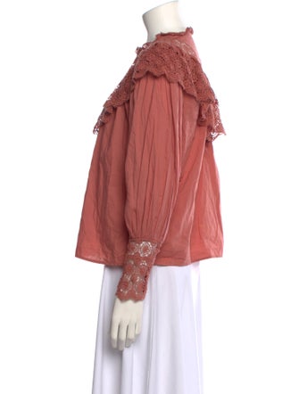 Ulla Johnson Mock Neck Long Sleeve Blouse