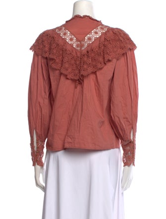 Ulla Johnson Mock Neck Long Sleeve Blouse