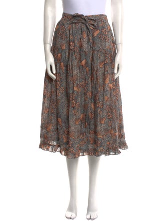 Ulla Johnson Floral Print Midi Length Skirt