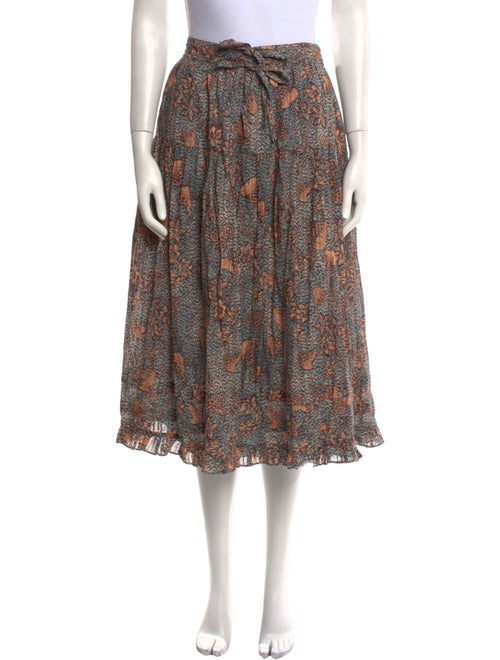 Ulla Johnson Floral Print Midi Length Skirt
