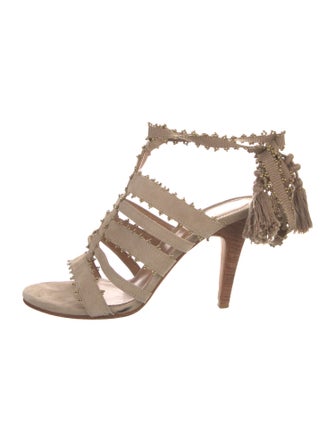 Ulla Johnson Suede Tassel Accents Gladiator Sandals