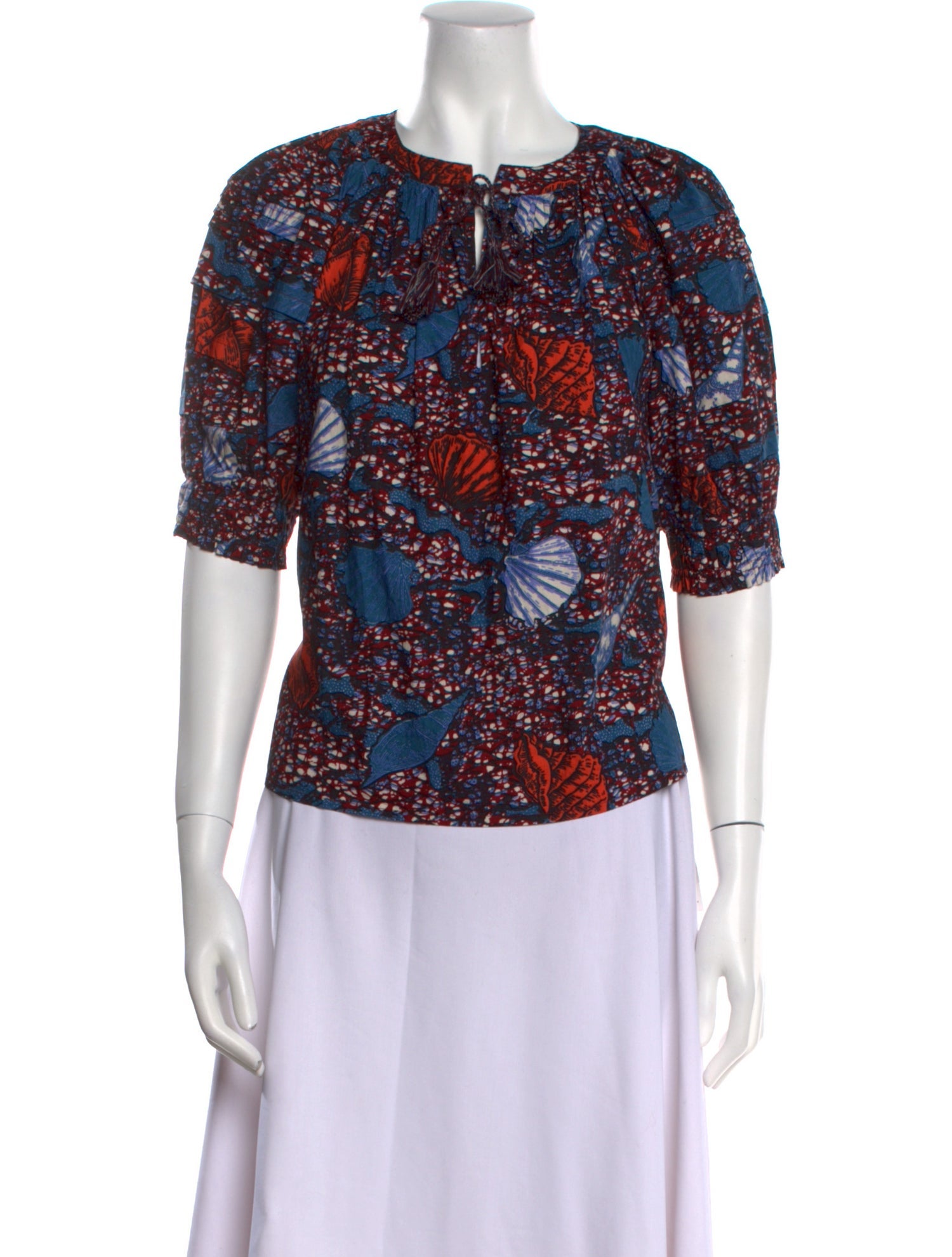 Ulla Johnson Floral Print Crew Neck Blouse