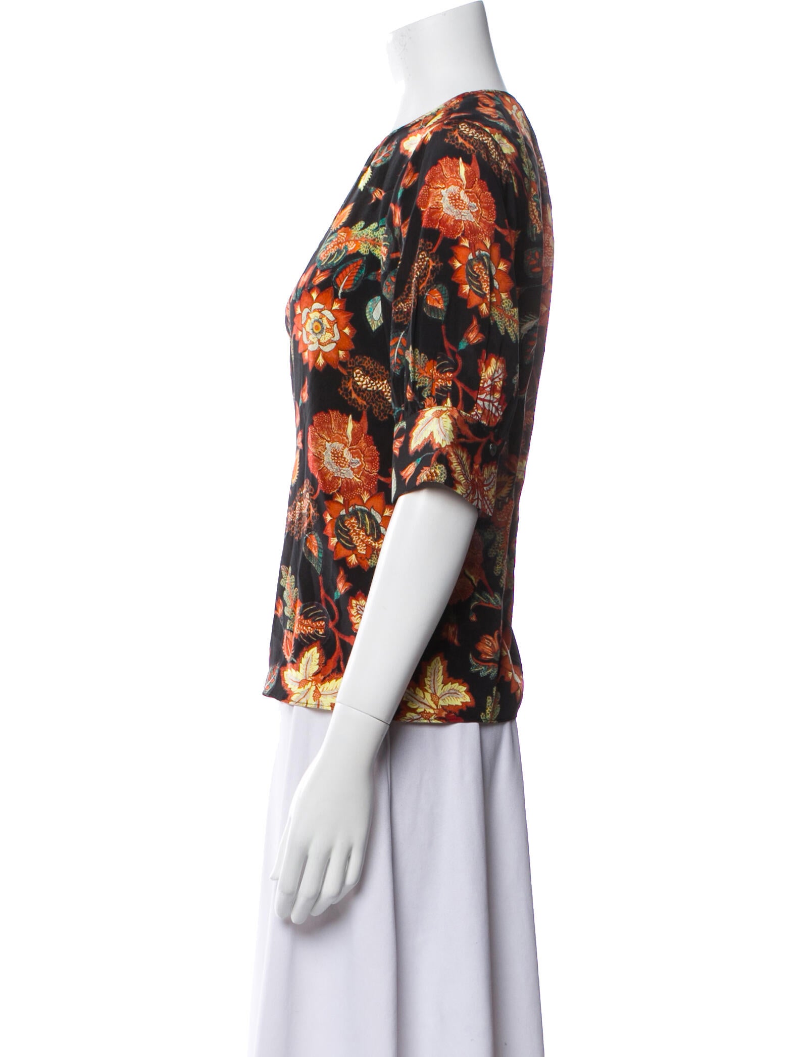 Ulla Johnson Silk Floral Print Blouse