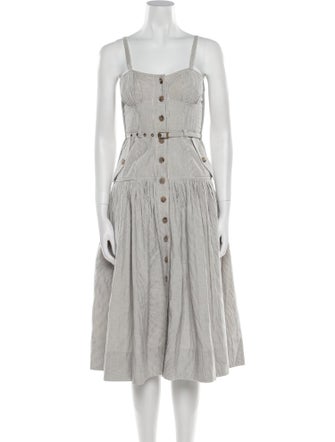 Ulla Johnson Striped Midi Length Dress