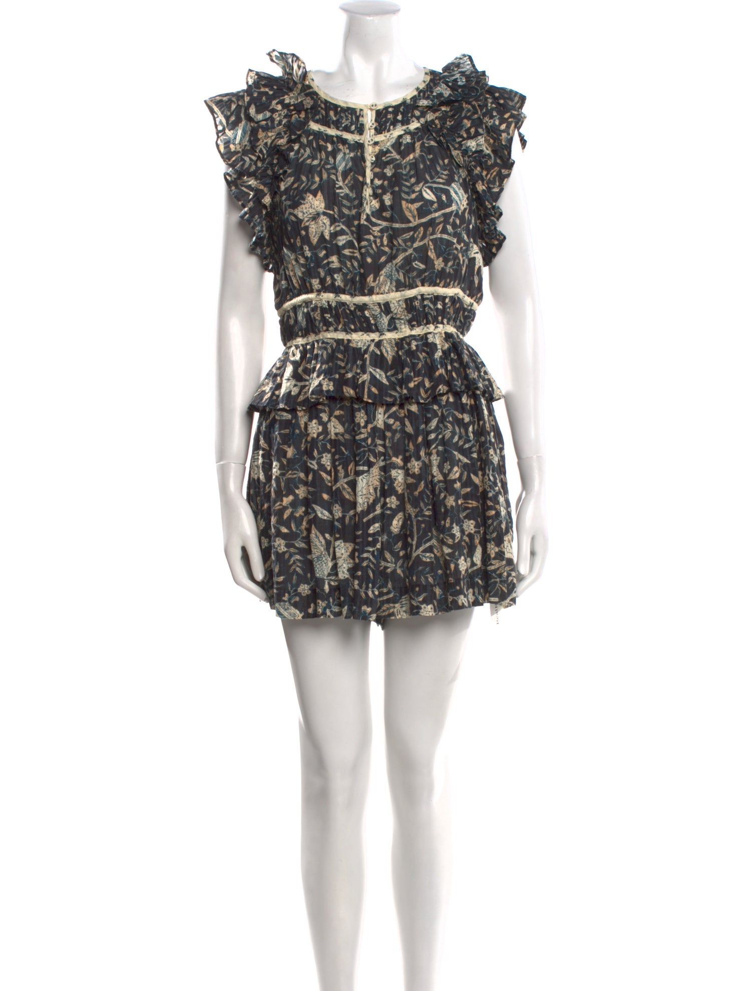 Ulla Johnson Printed Scoop Neck Romper