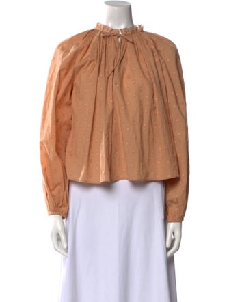 Ulla Johnson Mock Neck Long Sleeve Blouse