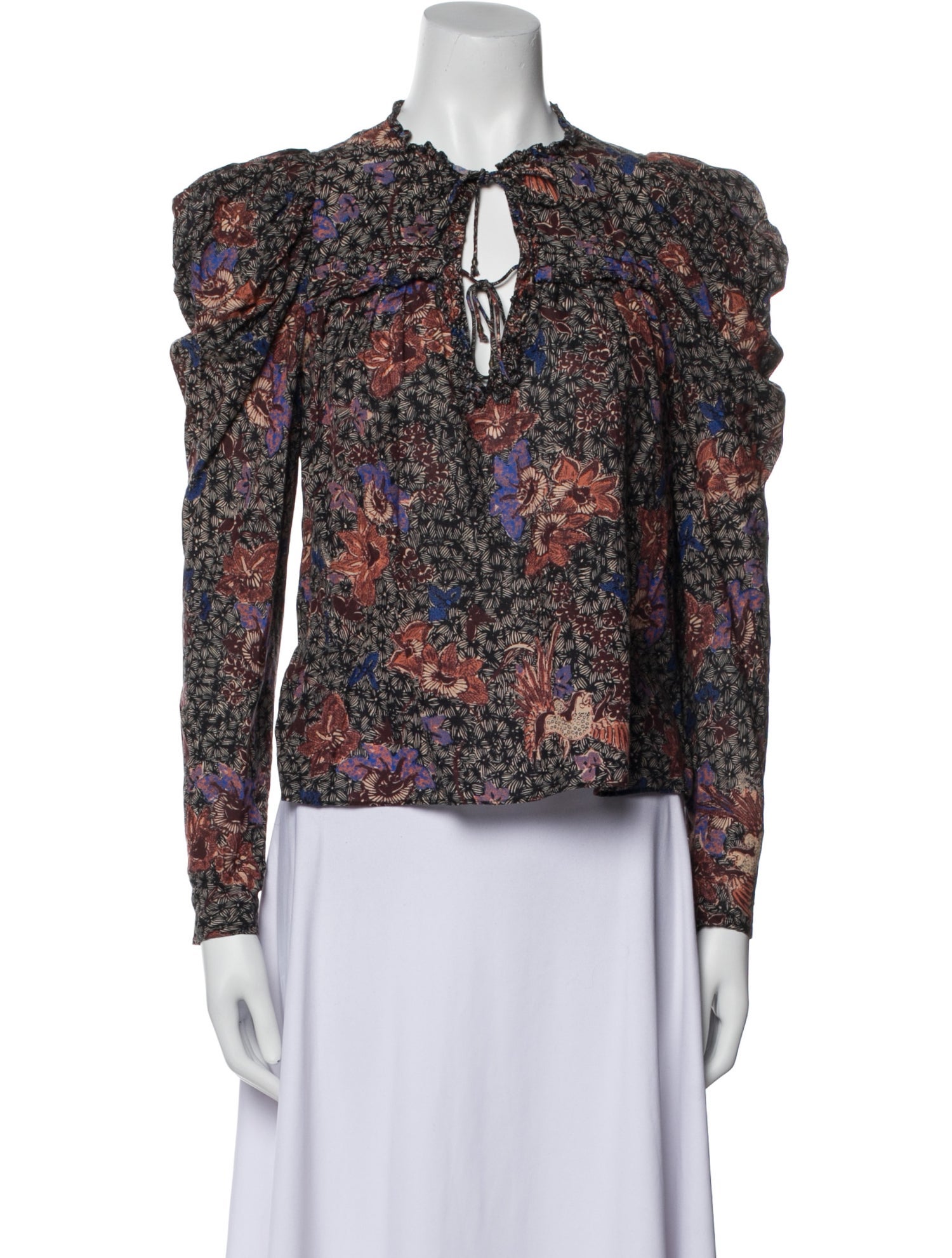 Ulla Johnson Floral Print V-Neck Blouse