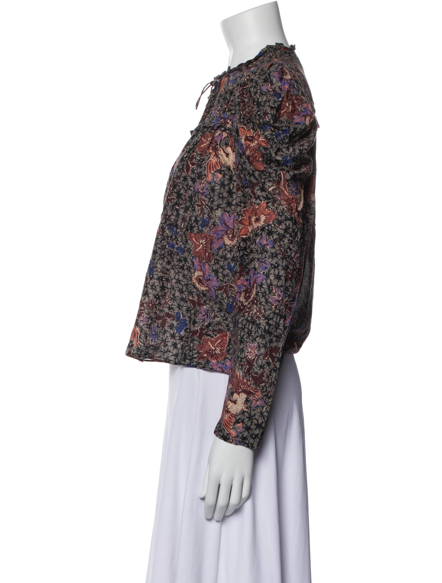 Ulla Johnson Floral Print V-Neck Blouse