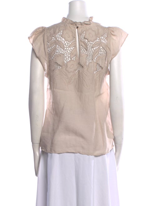 Ulla Johnson Linen Mock Neck Blouse