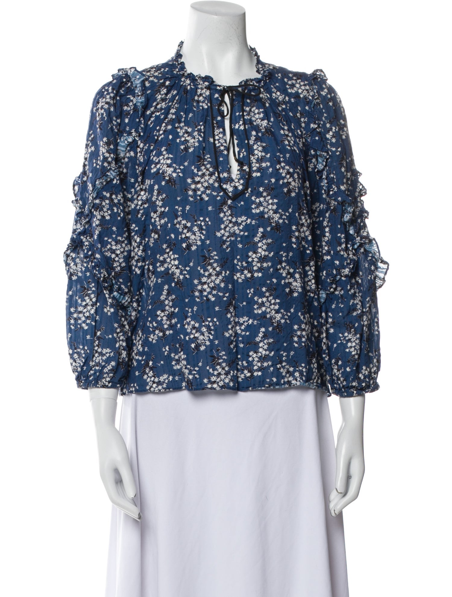 Ulla Johnson Floral Print Mock Neck Blouse