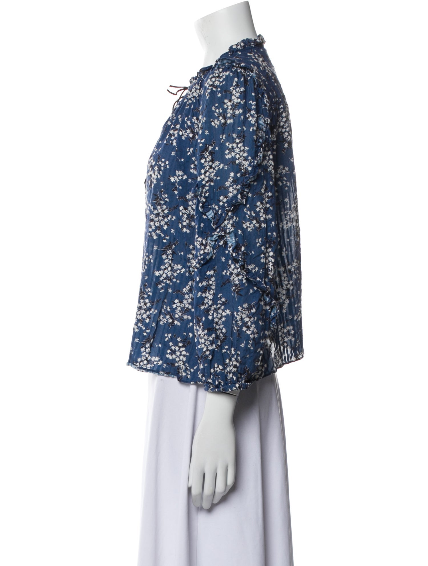 Ulla Johnson Floral Print Mock Neck Blouse