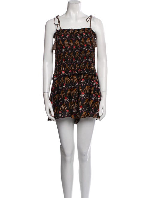 Ulla Johnson Printed Square Neckline Romper