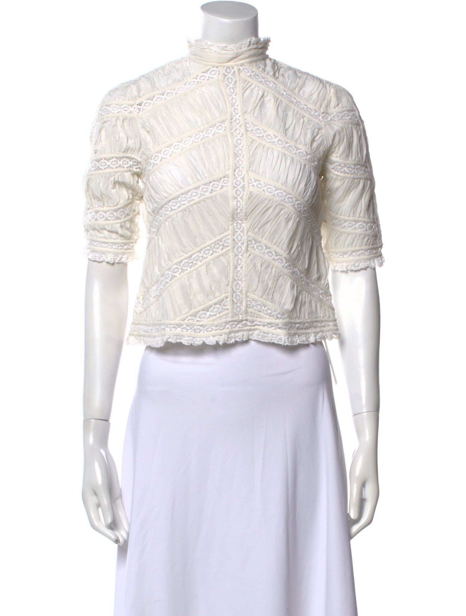 Ulla Johnson Silk Mock Neck Crop Top