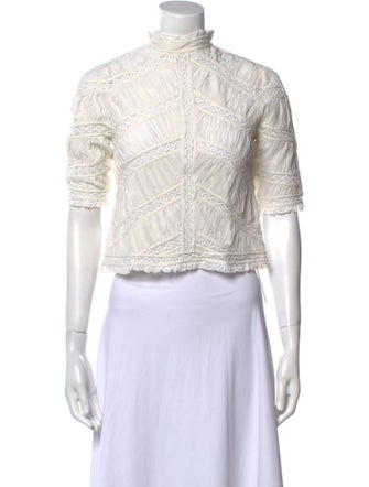 Ulla Johnson Silk Mock Neck Crop Top