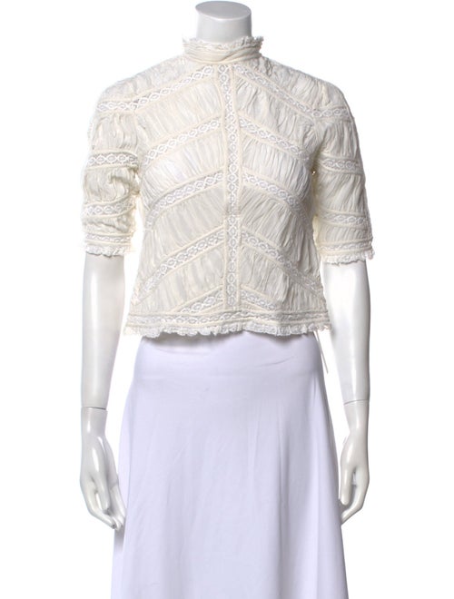 Ulla Johnson Silk Mock Neck Crop Top