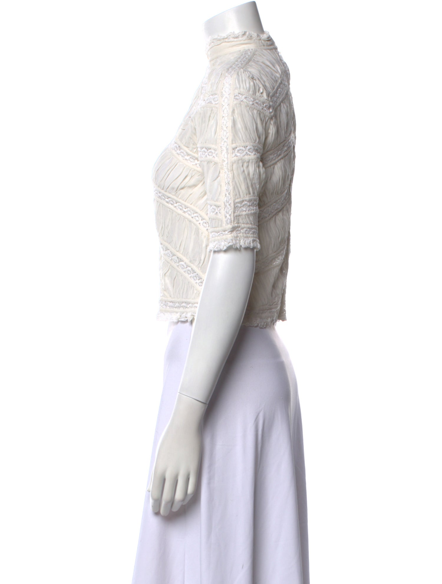 Ulla Johnson Silk Mock Neck Crop Top