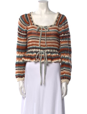 Ulla Johnson Striped Square Neckline Sweater