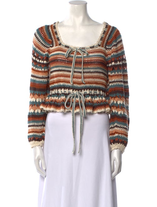 Ulla Johnson Striped Square Neckline Sweater