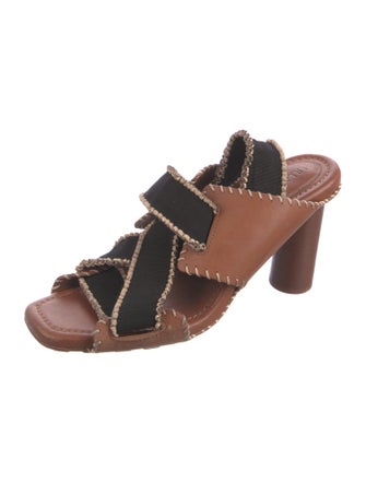 Ulla Johnson Leather Colorblock Pattern Slides