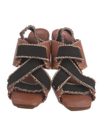 Ulla Johnson Leather Colorblock Pattern Slides