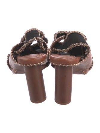 Ulla Johnson Leather Colorblock Pattern Slides