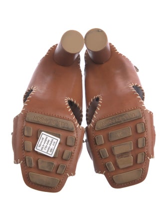 Ulla Johnson Leather Colorblock Pattern Slides