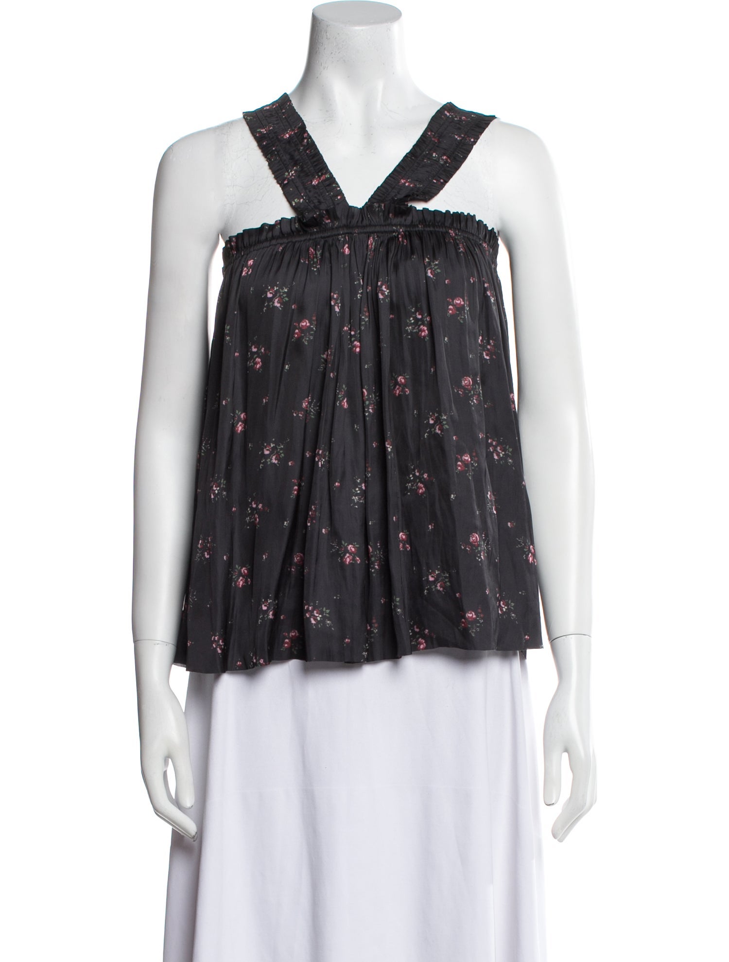 Ulla Johnson Floral Print Square Neckline Blouse