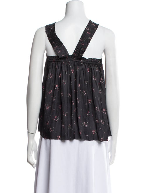 Ulla Johnson Floral Print Square Neckline Blouse