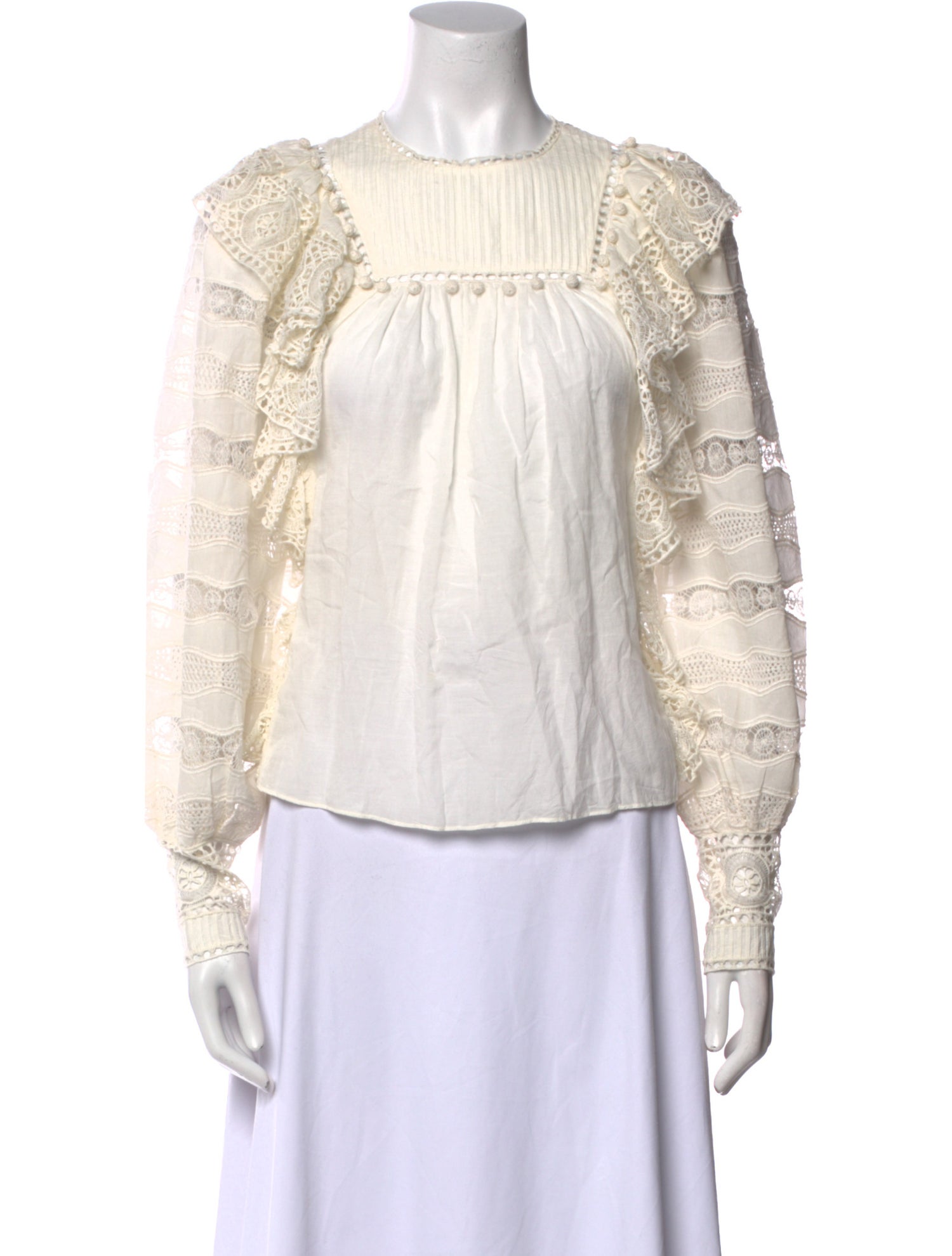 Ulla Johnson Crew Neck Long Sleeve Blouse