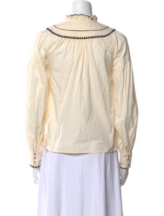 Ulla Johnson Mock Neck Long Sleeve Blouse