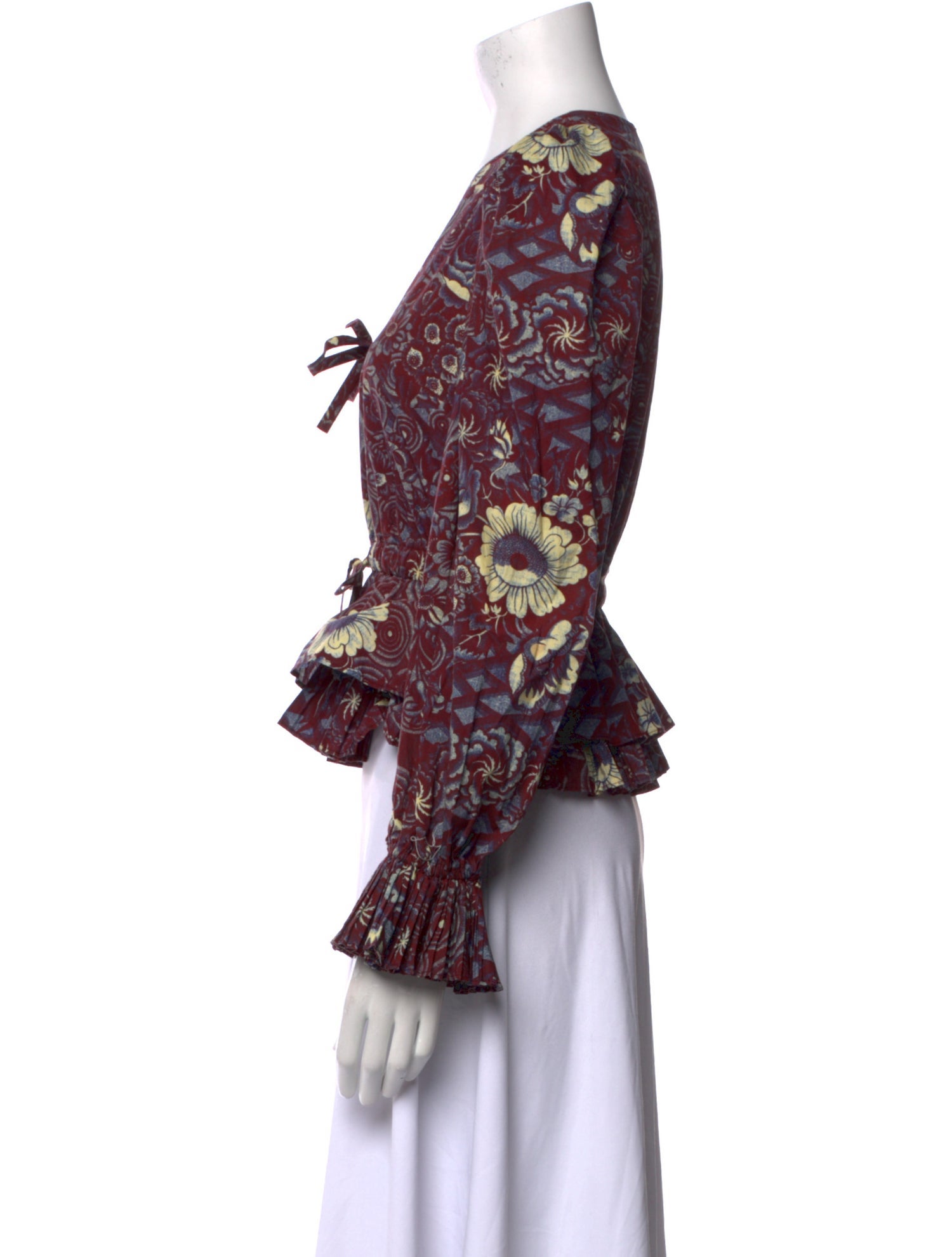 Ulla Johnson Floral Print V-Neck Top