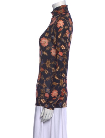 Ulla Johnson Floral Print Mock Neck Blouse