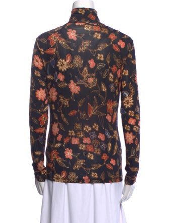Ulla Johnson Floral Print Mock Neck Blouse