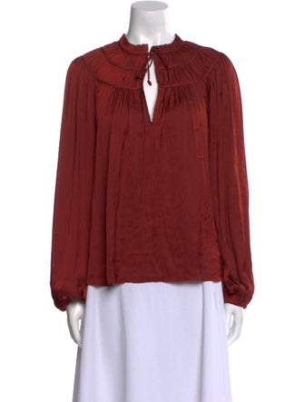 Ulla Johnson V-Neck Long Sleeve Blouse