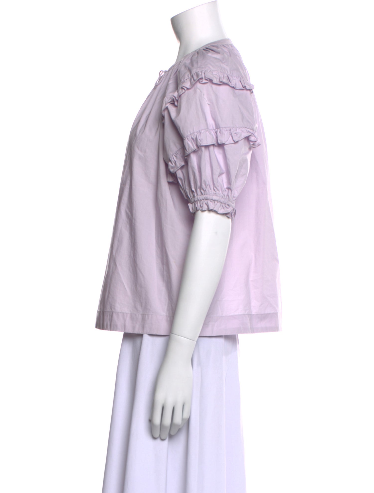 Ulla Johnson Tie Neck Short Sleeve Blouse