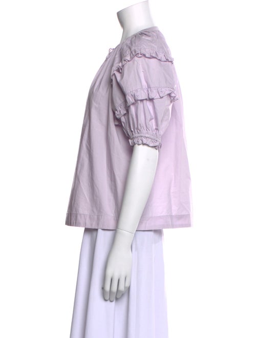 Ulla Johnson Tie Neck Short Sleeve Blouse