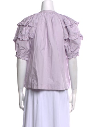 Ulla Johnson Tie Neck Short Sleeve Blouse