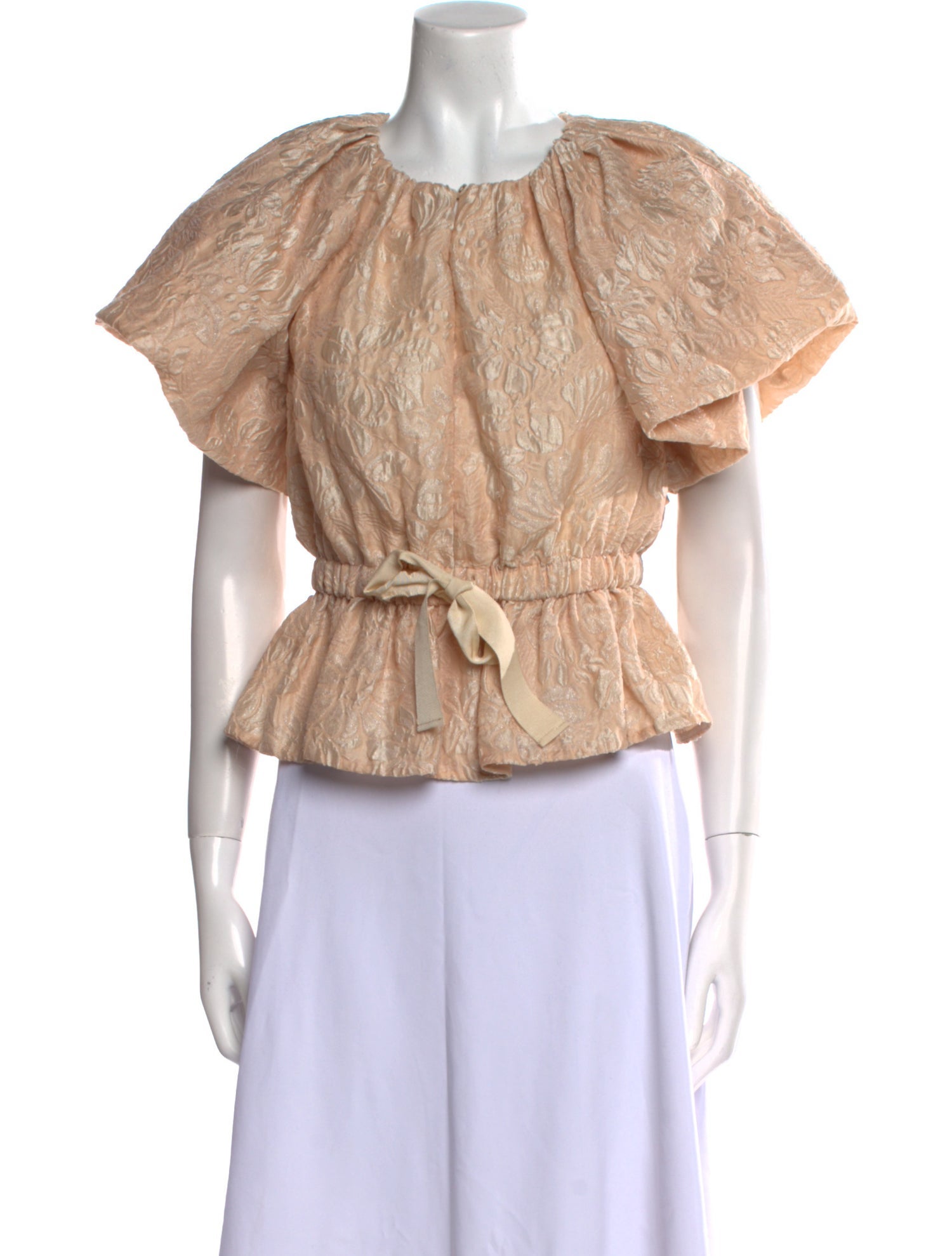 Ulla Johnson Crew Neck Short Sleeve Crop Top