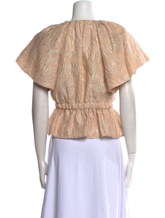 Ulla Johnson Crew Neck Short Sleeve Crop Top