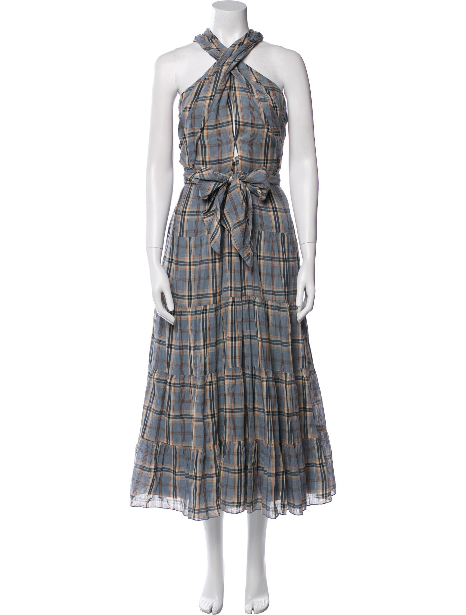 Ulla Johnson Plaid Print Long Dress w/ Tags