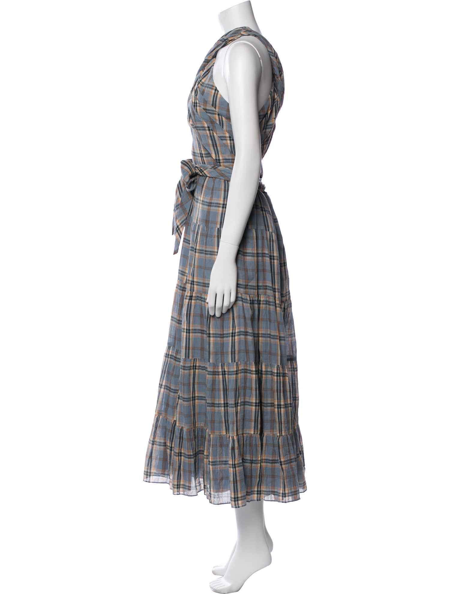 Ulla Johnson Plaid Print Long Dress w/ Tags