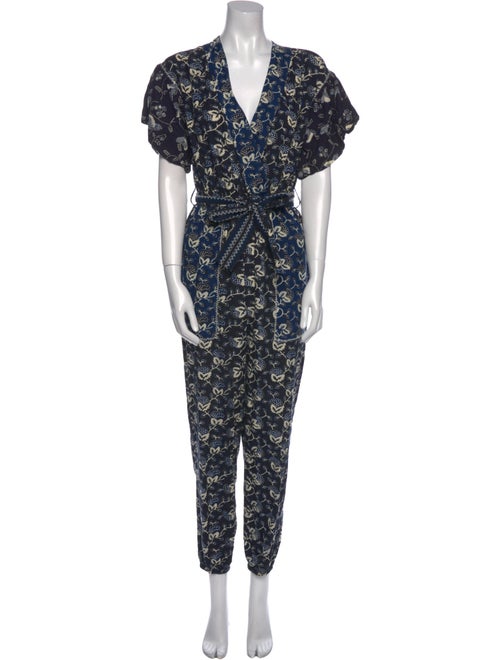 Ulla Johnson Printed V-Neck Jumpsuit