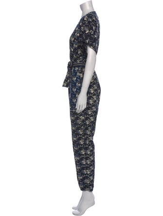 Ulla Johnson Printed V-Neck Jumpsuit