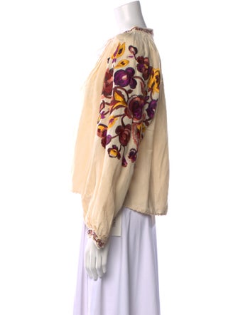 Ulla Johnson Graphic Print Tie Neck Blouse